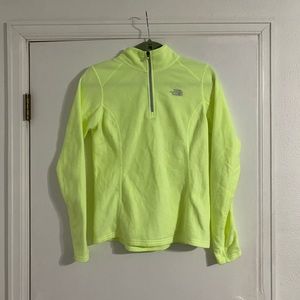 Neon Yellow The North Face Fleece Quarter Zip Pullover size women’s S